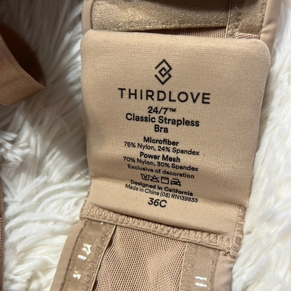 ThirdLove 24/7® Classic Strapless Bra in taupe tan Size 36C - Picture 13 of 15